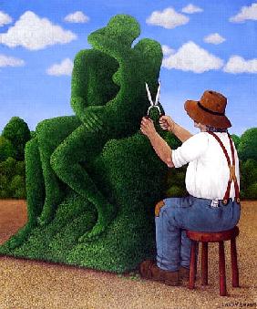 Topiary Kiss (acrylic on linen) 