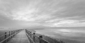 The long wooden footbridge.