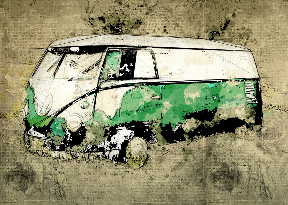 Volkswagen vw combi green od Lembayung senja studio