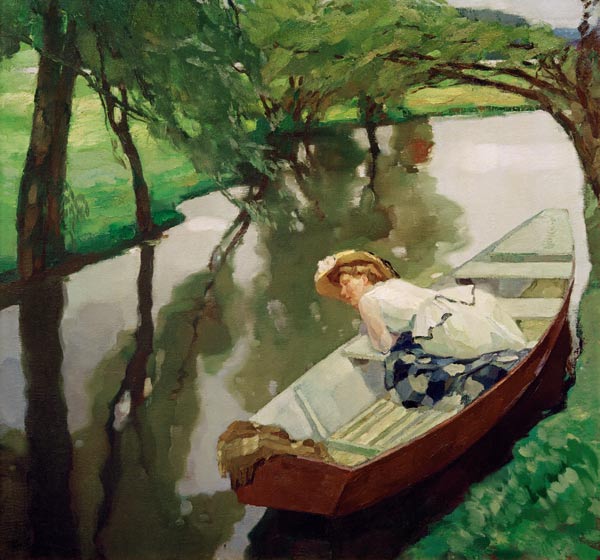 Im Kahn, um 1911. od Leo Putz