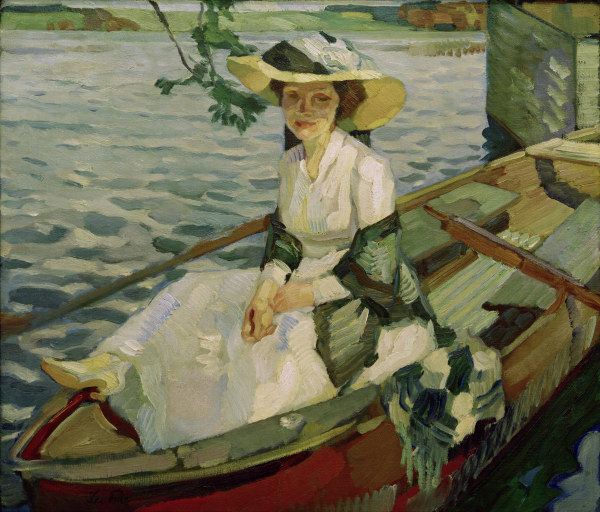 Dame im Kahn, 1910. od Leo Putz