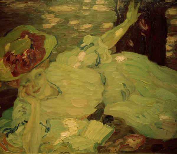 Liegende Dame (Sommer), 1902. od Leo Putz