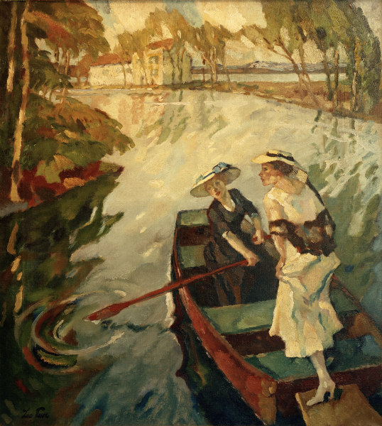 Sonnige Ausfahrt (Zwei Frauen im Boot od Leo Putz