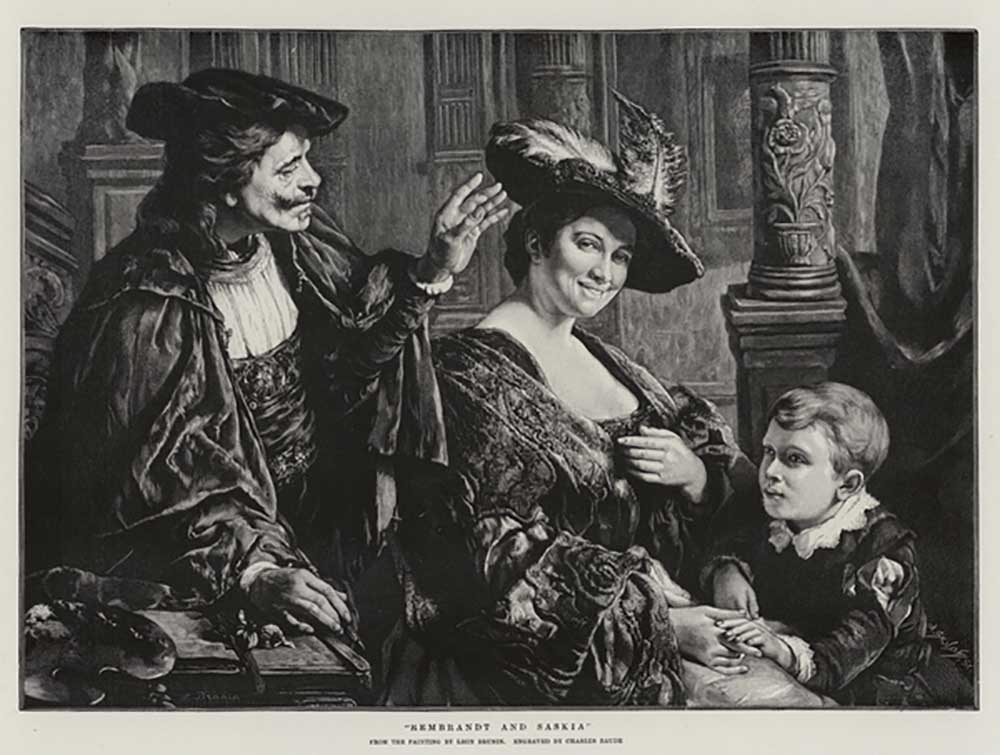 Rembrandt and Saskia od Leon Brunin