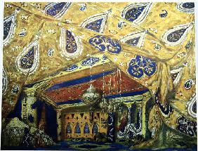 Stage design for the ballet Sheherazade by N. Rimsky-Korsakov