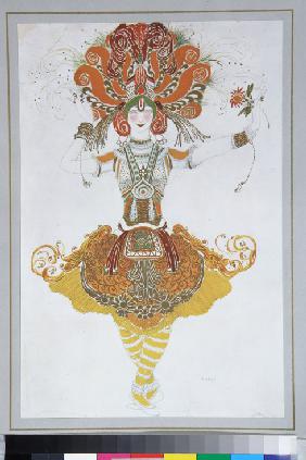 Costume design for Tamara Karsavina in the ballet The Firebird (L'oiseau de feu) by I. Stravinsky