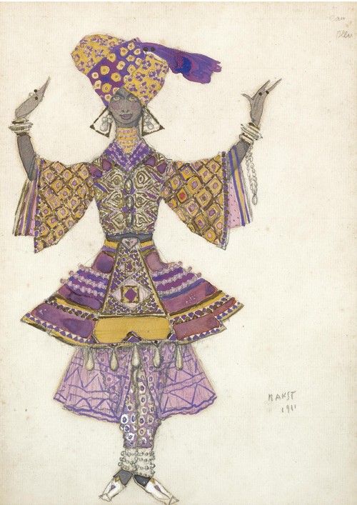 Costume design for the Ballet "Blue God" by R. Hahn od Leon Nikolajewitsch Bakst