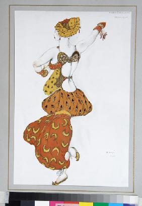 Odalisque. Costume design for the ballet Sheherazade by N. Rimsky-Korsakov