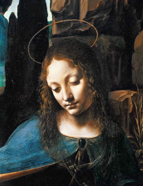 Detail of the Head of the Virgin, from The Virgin of the Rocks (The Virgin with the Infant Saint Joh od Leonardo da Vinci