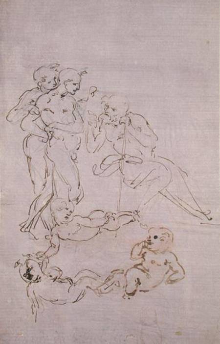 Figure Study for the Adoration of the Three Kings od Leonardo da Vinci