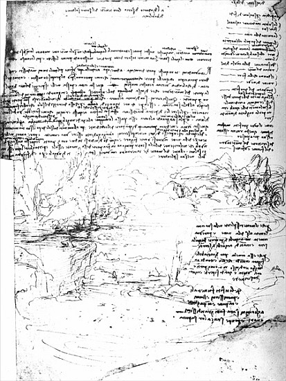 Fol.145v-a, page from Da Vinci''s notebook od Leonardo da Vinci