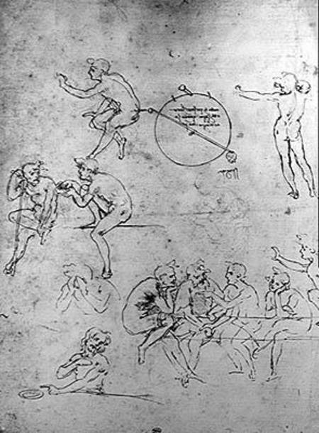 Study of figures for 'The Adoration of the Magi' od Leonardo da Vinci