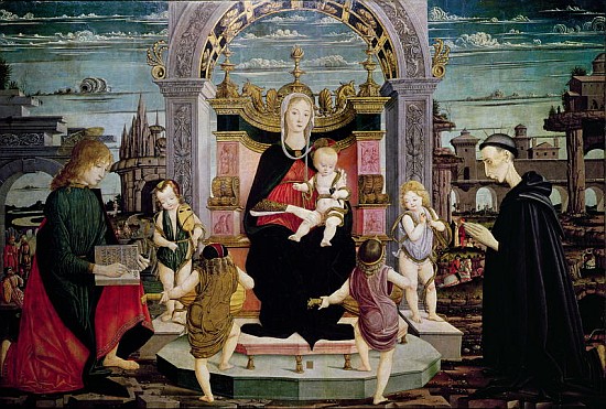 Virgin and Child Enthroned with St. John the Evangelist and the Blessed Giacomo Bertoni od Leonardo I Scaletti