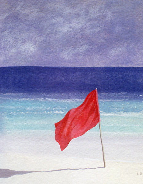 Beach Flag - Storm Warning, 1985 (acrylic on paper)  od Lincoln  Seligman