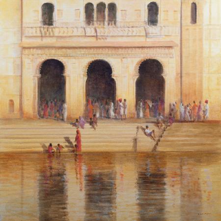 Udaipur Steps (oil on canvas) 