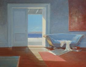 Beach house, 1995 (acrylic on board) 