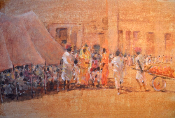 Village Scene, Jaipor od Lincoln  Seligman