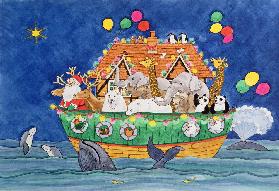 Santa''s Ark (gouache on paper) 