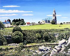 St. George''s Church and Quarries, Portland, 2006 (oil on canvas) 