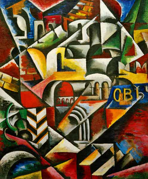 Cubist cityscape od Ljubow Sergejewna Popowa