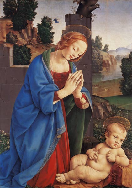 The Virgin Adoring the Child, 1490-1500 od Lorenzo di Credi