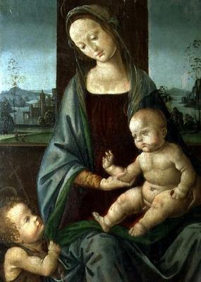 Madonna and Child with the Infant St. John the Baptist od Lorenzo di Credi