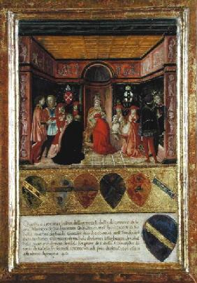 Pope Pius II (1405-64) Ordaining Cardinal Francesco Piccolomini Todeschi (1439-1503)