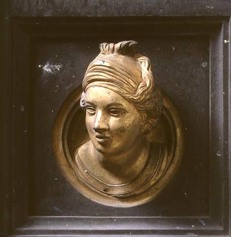 Female head, roundel from the frame of the Gates of Paradise (East doors) od Lorenzo  Ghiberti