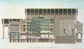 Cross Section of Theatre Royal, Brussels, from 'Choix des Monuments, Edifices et Maisons les plus re