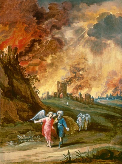 Lot and His Daughters Leaving Sodom od Louis de Caullery