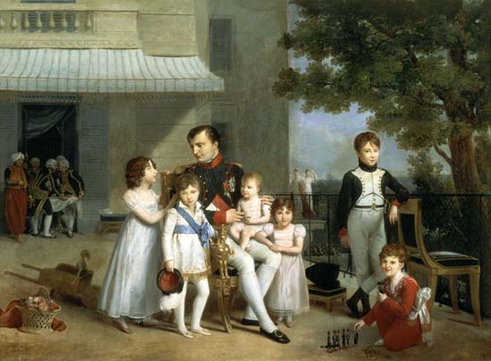 Portrait of Napoleon Bonaparte (1769-1821) with his Nephews and Nieces on the Terrace at Saint-Cloud od Louis Ducis