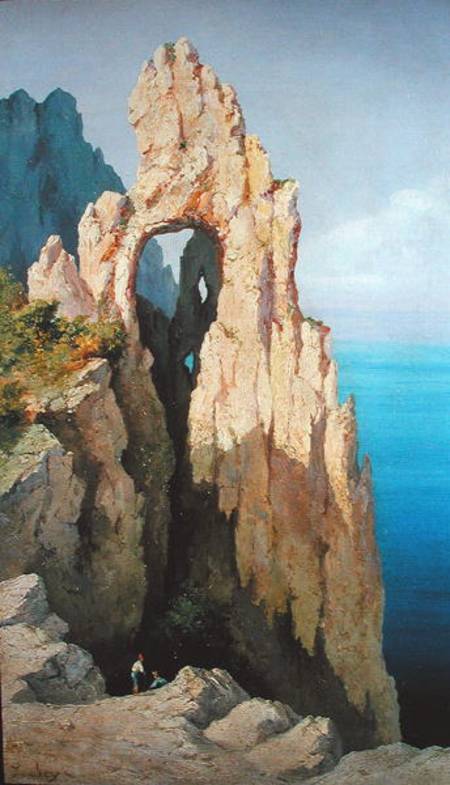 Rocks at Capri od Louis Gabriel Eugène Isabey