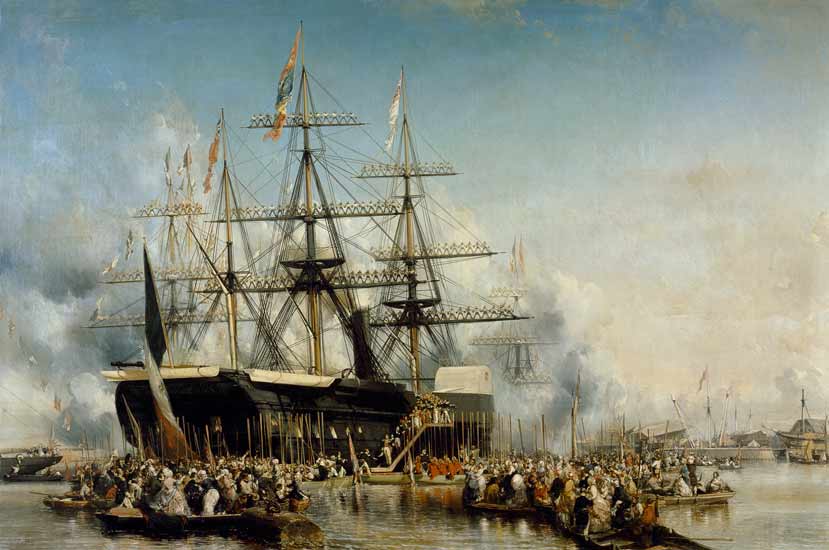 King Louis-Philippe (1830-48) Disembarking at Portsmouth, 8th October 1844 od Louis Gabriel Eugène Isabey