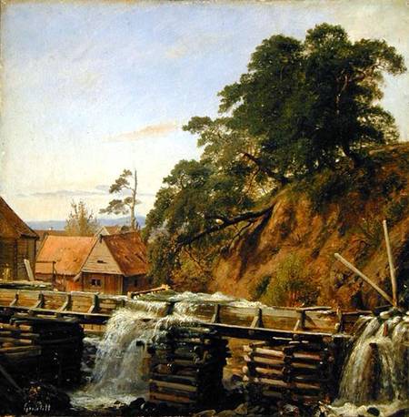 A Watermill in Christiania od Louis Gurlitt