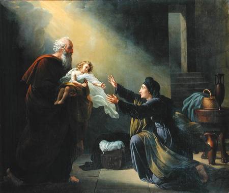 Elijah Resuscitating the Son of the Widow of Sarepta od Louis Hersent