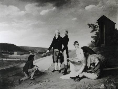 Oberkampf (1738-1815), his Two Sons and his Eldest Daughter in Front of the Jouy-en-Josas Factory od Louis-Léopold Boilly