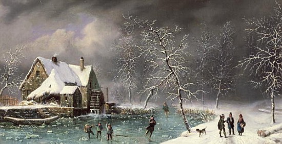 Winter Scene od Louis Claude Mallebranche