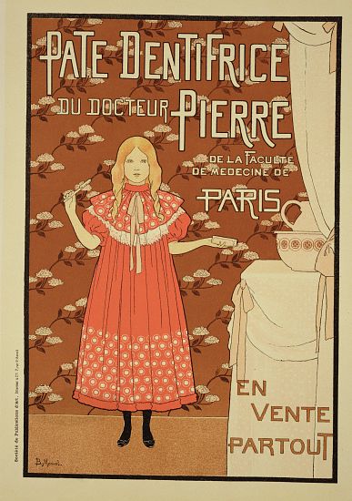 Reproduction of a poster advertising 'Doctor Peter's toothpaste' od Louis Maurice Boutet de Monvel