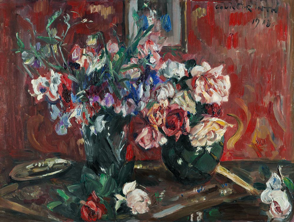 Bunte Wicken und Rosen od Lovis Corinth