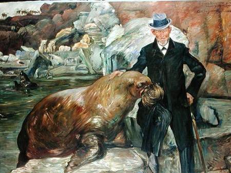 Carl Hagenbeck (1844-1913) in His Zoo od Lovis Corinth