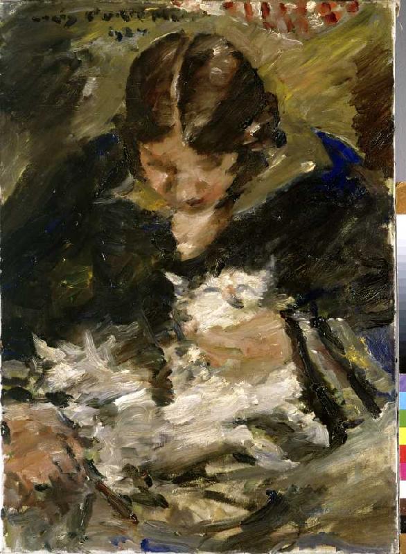 Wilhelmine mit Katze od Lovis Corinth