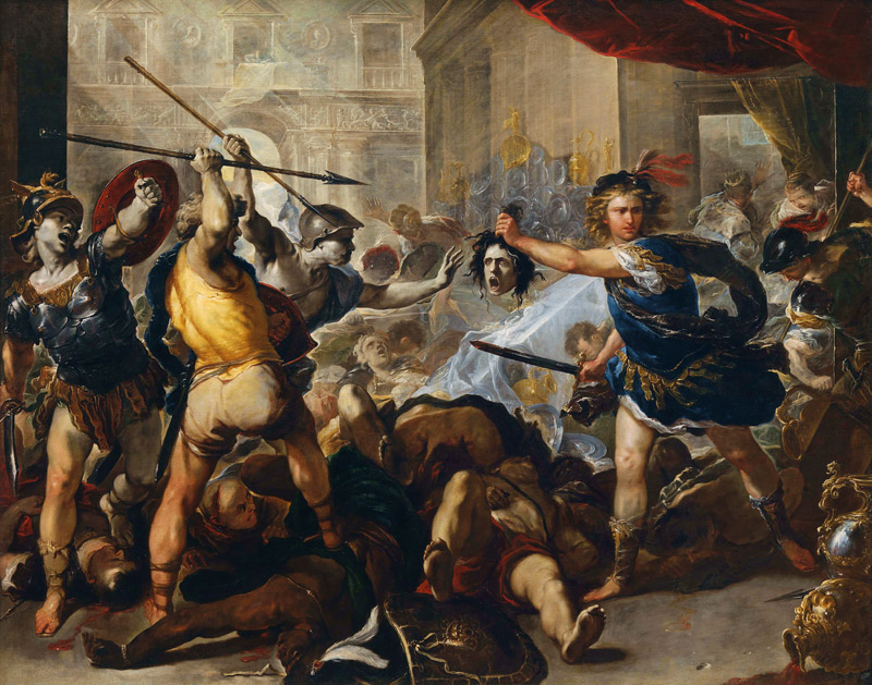 Perseus turning Phineas and his Followers to Stone od Luca Giordano