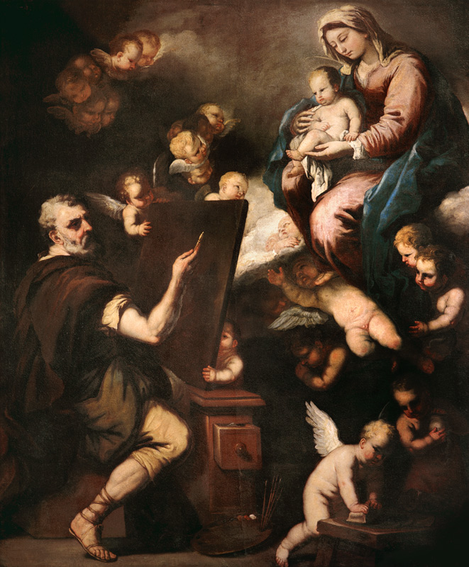 L.Giordano, hl. Lukas malt die Madonna od Luca Giordano