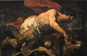 Samson in the cave of the lion od Luca Giordano