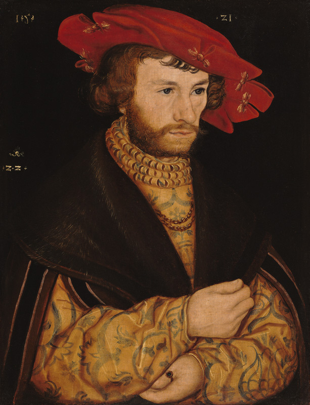 Young man with a red cap od Lucas Cranach d. Ä.