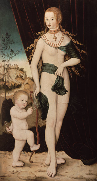 Venus and Cupido. - Lucas Cranach d. Ä. jako tisk anebo olejomalba