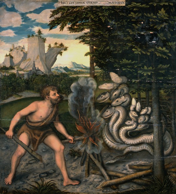 Hercules and the Lernaean Hydra (From The Labours of Hercules) od Lucas Cranach d. Ä.