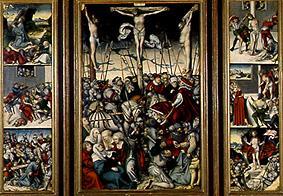 Kreuzigungsaltärchen with scenes of the passion Jesu od Lucas Cranach d. Ä.