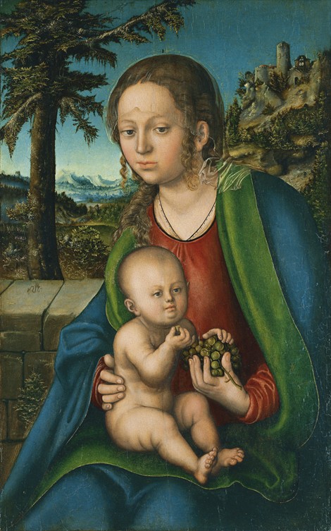 The Virgin with Child with a Bunch Grapes od Lucas Cranach d. Ä.