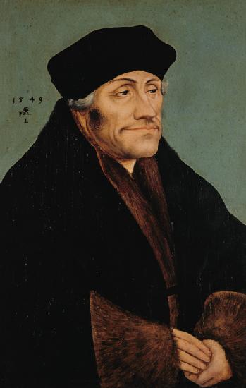 Portrait of the Erasmus of Rotterdam.